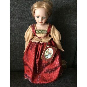 Vintage Geppeddo Fairy Tale Series Porcelain Rapunzel Doll 16"